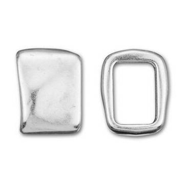 REGALIZ Rectangle Slider Bead Antique Silver Plated