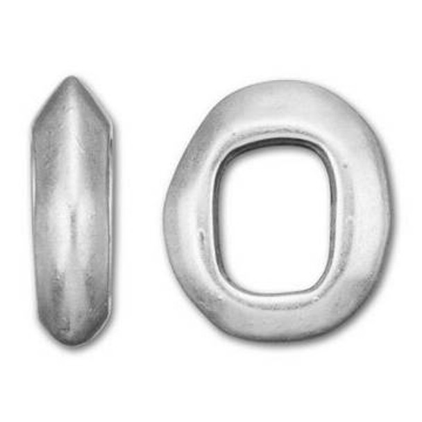 REGALIZ Oval Ring Slider Bead Antique Silver Plated