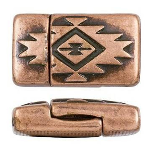 REGALIZ Southwestern Rectangle Magnetic Clasp Antique Copper Plated