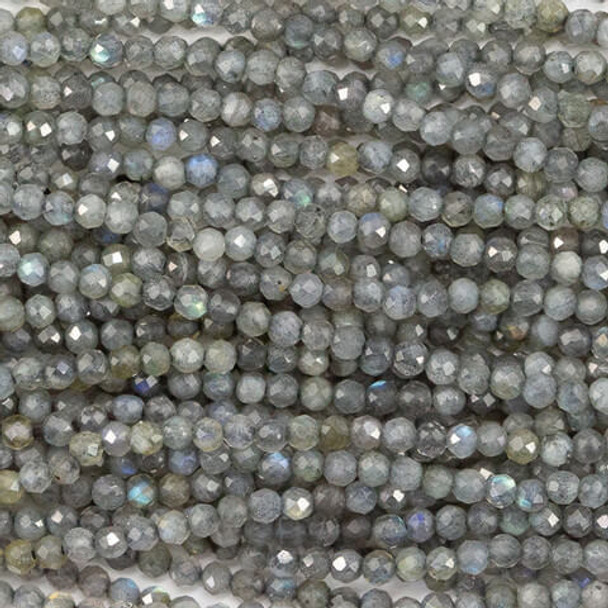 LABRADORITE 2mm High Grade Faceted Gemstone Beads