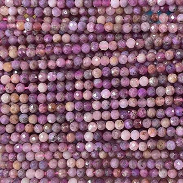 RUBY 3mm High Grade Faceted Gemstone Beads