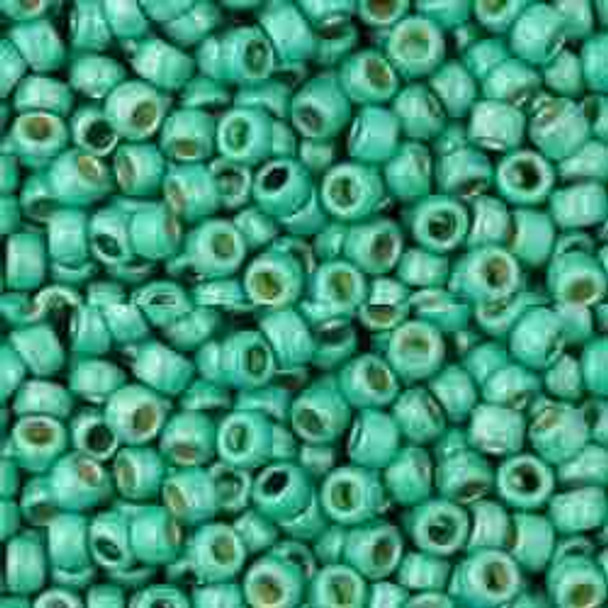 Toho ROUND 8/0 Seed Beads PERMAFINISH GALVANIZED GREEN TEAL MATTE