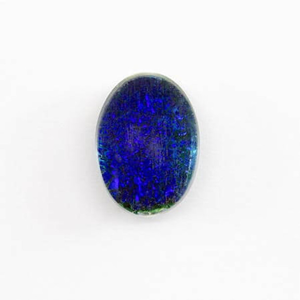 Czech Glass Oval Cabochon 14x10mm GREEN OPAL-BACK