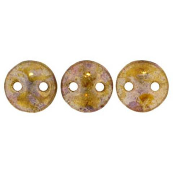 2-Hole Lentil Beads 6mm LUSTER TRANSPARENT GOLD SMOKEY TOPAZ