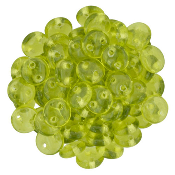 2-Hole Lentil Beads 6mm CzechMates OLIVINE