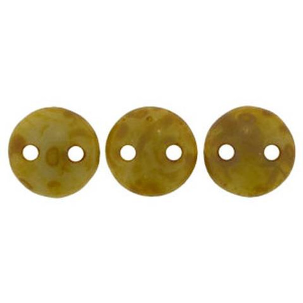 2-Hole Lentil Beads 6mm ASHEN GRAY PICASSO