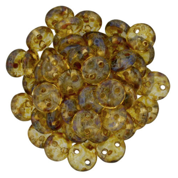 2-Hole Lentil Beads 6mm CzechMates CRYSTAL PICASSO