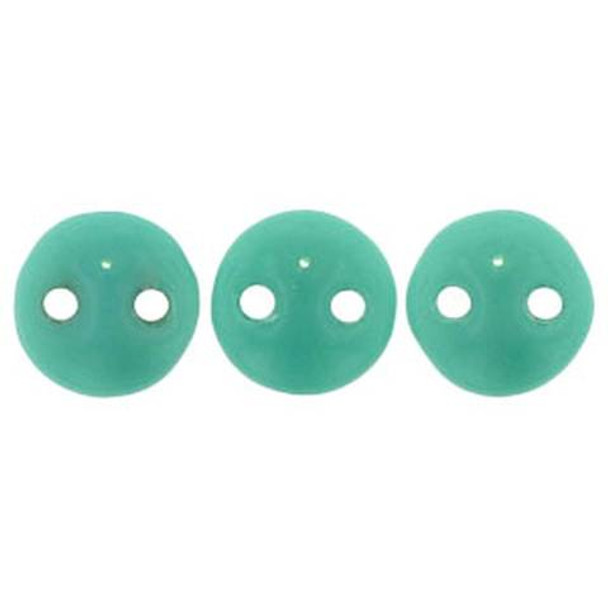 2-Hole Lentil Beads 6mm TURQUOISE