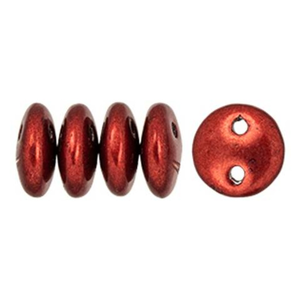 2-Hole Lentil Beads 6mm SATURATED METALLIC MERLOT