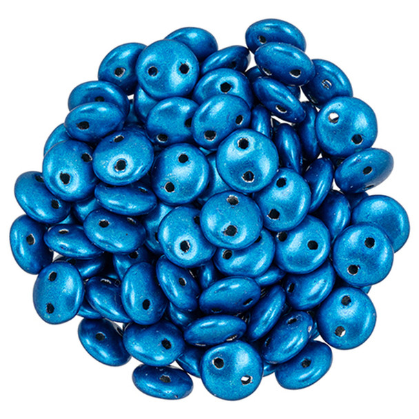 2-Hole Lentil Beads 6mm CzechMates SATURATED METALLIC GALAXY BLUE