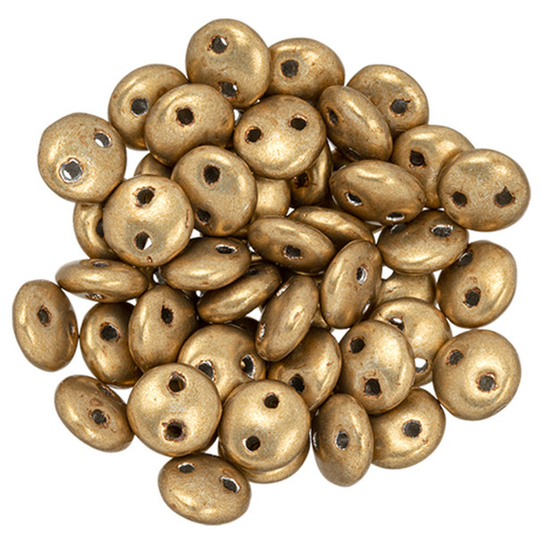 2-Hole Lentil Beads 6mm CzechMates SATURATED METALLIC CEYLON YELLOW