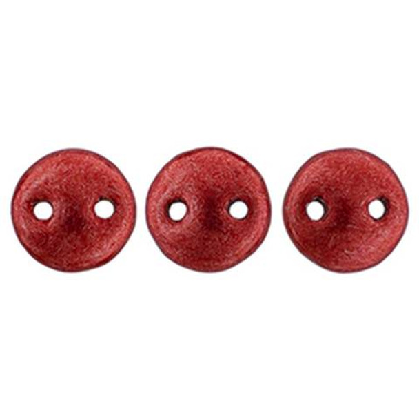 2-Hole Lentil Beads 6mm SATURATED METALLIC CHERRY TOMATO