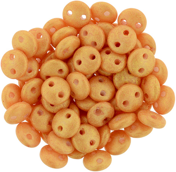 2-Hole Lentil Beads 6mm CzechMates PACIFICA TANGERINE