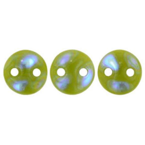 2-Hole Lentil Beads 6mm PEACOCK OPAQUE OLIVE