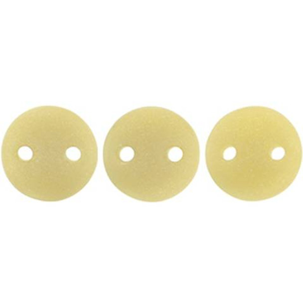2-Hole Lentil Beads 6mm SUEDED GOLD OPAQUE BEIGE