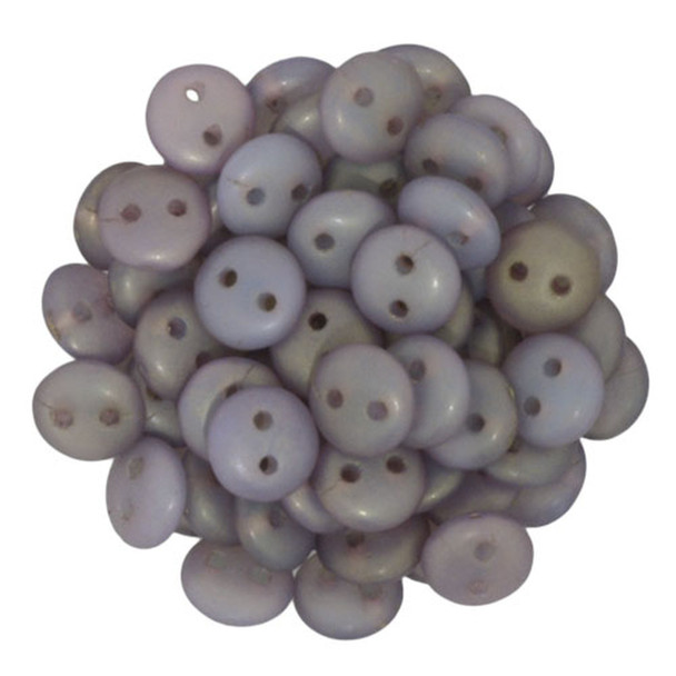2-Hole Lentil Beads 6mm CzechMates LUSTER ROSALINE MILKY PERIDOT