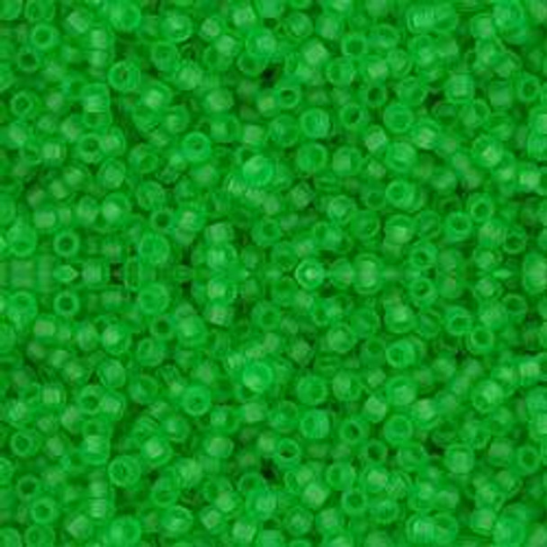 Toho ROUND 15/0 Seed Beads TRANSPARENT FROSTED PERIDOT