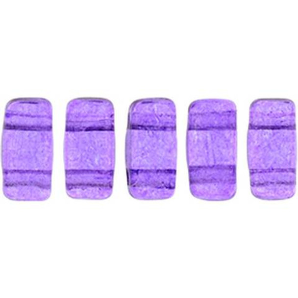 2-Hole Brick Beads CzechMates TRANSPARENT BODACIOUS