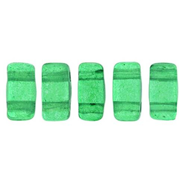 2-Hole Brick Beads CzechMates TRANSPARENT LUSH MEADOW