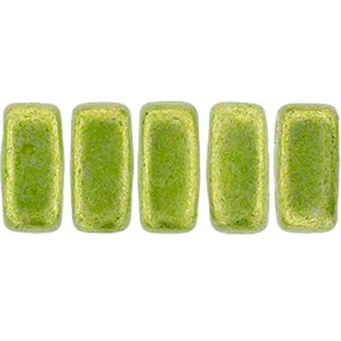2-Hole Brick Beads CzechMates SATURATED METALLIC LIME PUNCH