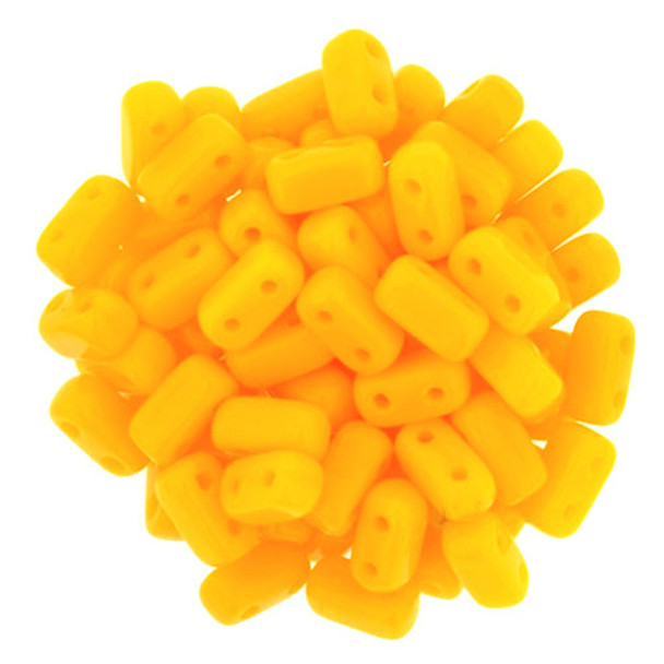 2-Hole Brick Beads 6x3mm CzechMates OPAQUE SUNFLOWER YELLOW