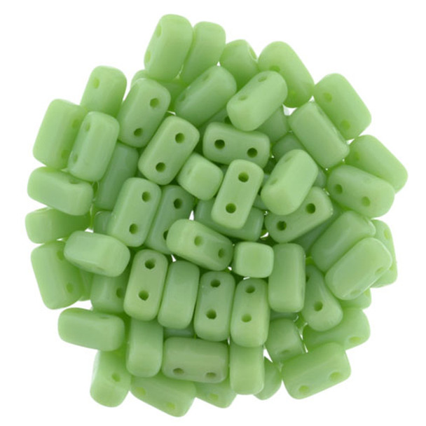 2-Hole Brick Beads 6x3mm CzechMates HONEYDEW