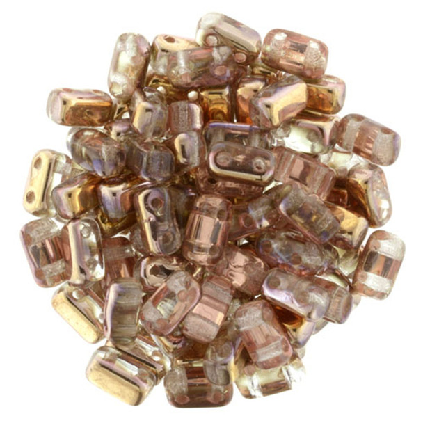 2-Hole Brick Beads 6x3mm CzechMates APOLLO GOLD
