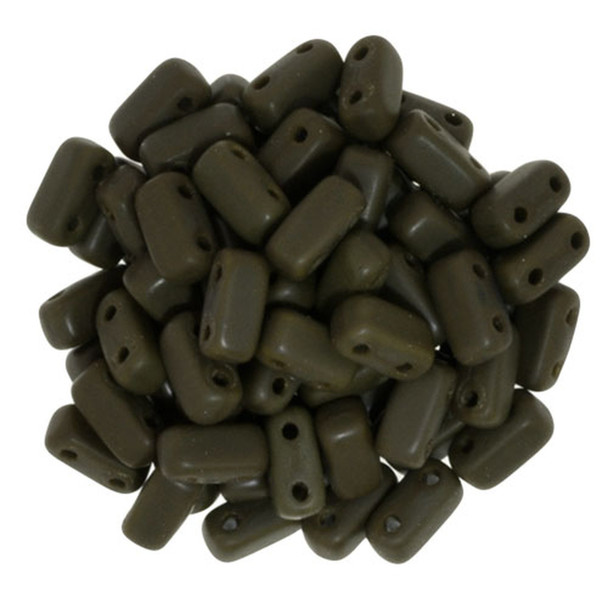 2-Hole Brick Beads 6x3mm CzechMates MATTE CHOCOLATE BROWN