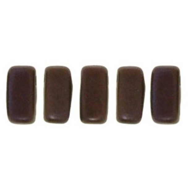 2-Hole Brick Beads CzechMates CHOCOLATE BROWN MATTE BRONZE VEGA