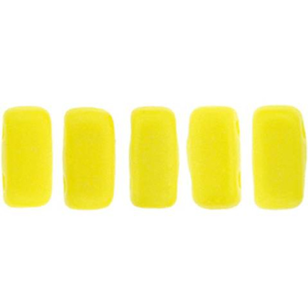 2-Hole Brick Beads CzechMates SUEDED GOLD OPAQUE YELLOW