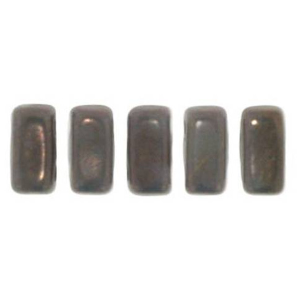 2-Hole Brick Beads CzechMates ASHEN GRAY MOON DUST