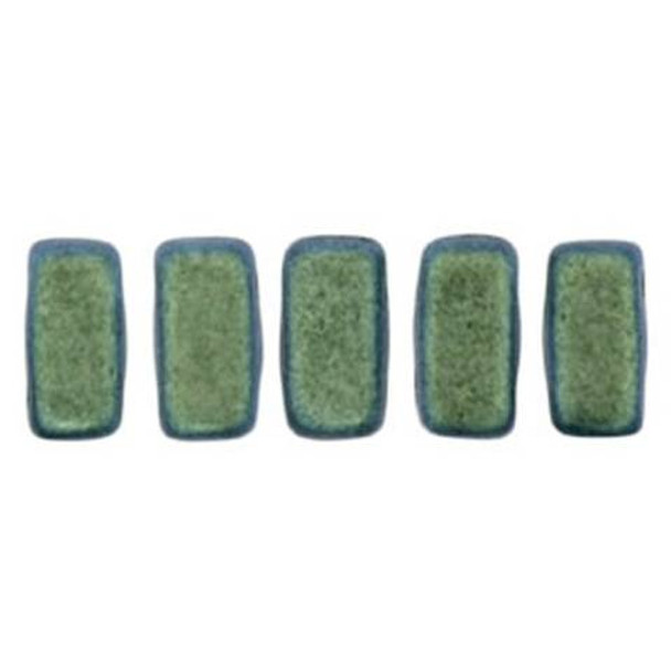 2-Hole Brick Beads CzechMates POLYCHROME AQUA TEAL