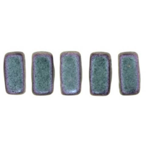 2-Hole Brick Beads CzechMates POLYCHROME ORCHID AQUA