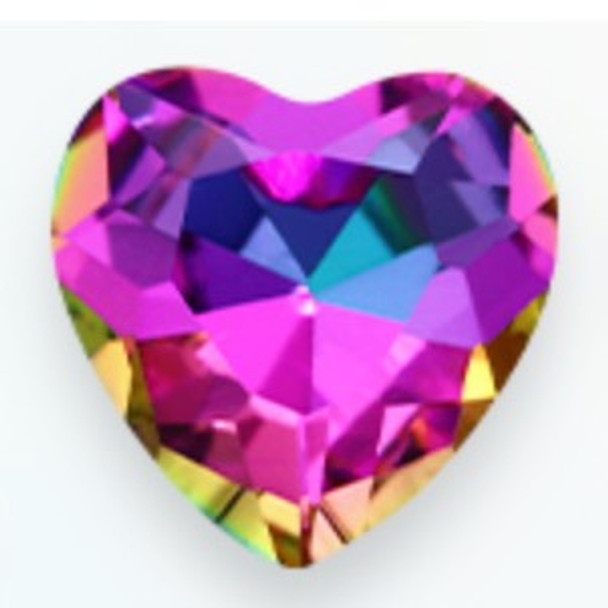 Krakovski Crystal Heart Fancy Stone 10mm HELIOTROPE