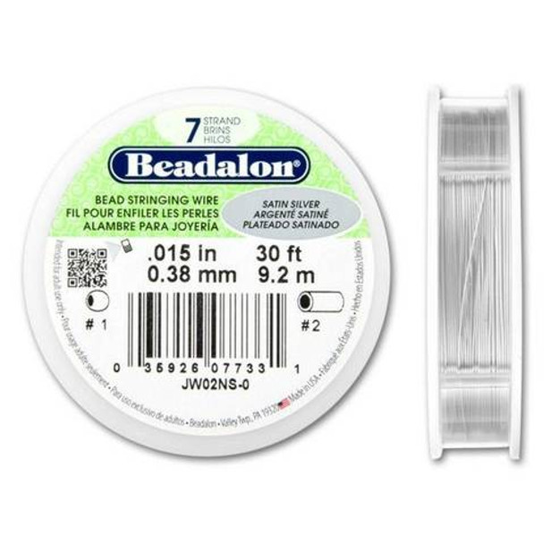 Beadalon 7 Bead Stringing Wire SATIN SILVER