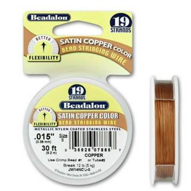 Beadalon 19 Bead Stringing Wire SATIN COPPER