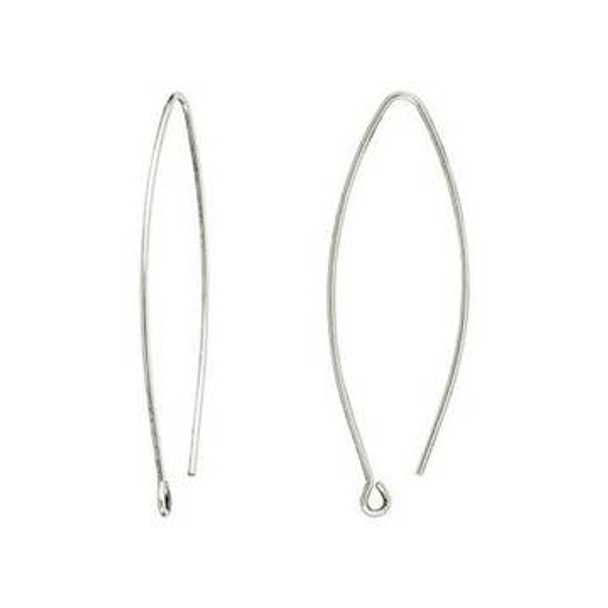 NUNN DESIGN Small Open Oval Ear Wire Antique Silver Plated Brass