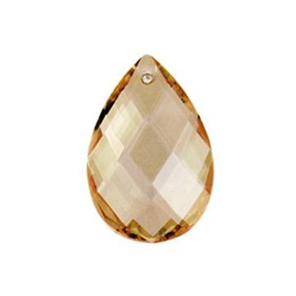 Preciosa Crystal Almond Drop Pendant 63x41mm HONEY