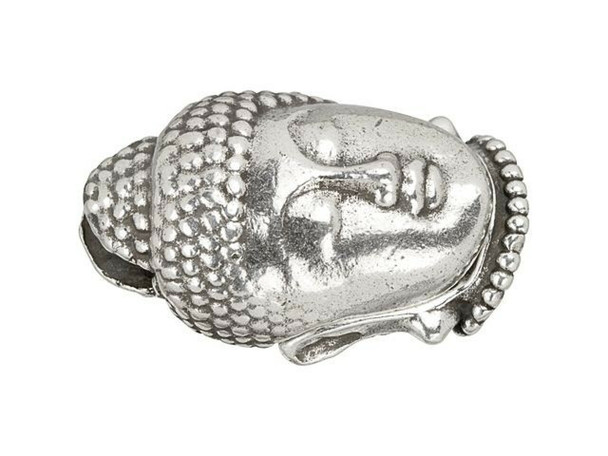 REGALIZ Buddha Magnetic Clasp for 10mm Flat Leather Antique Silver Plated