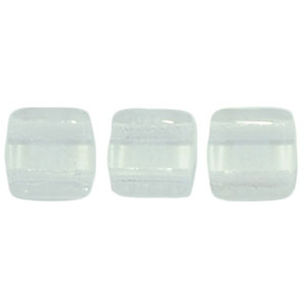 2-Hole TILE Beads 6mm CRYSTAL