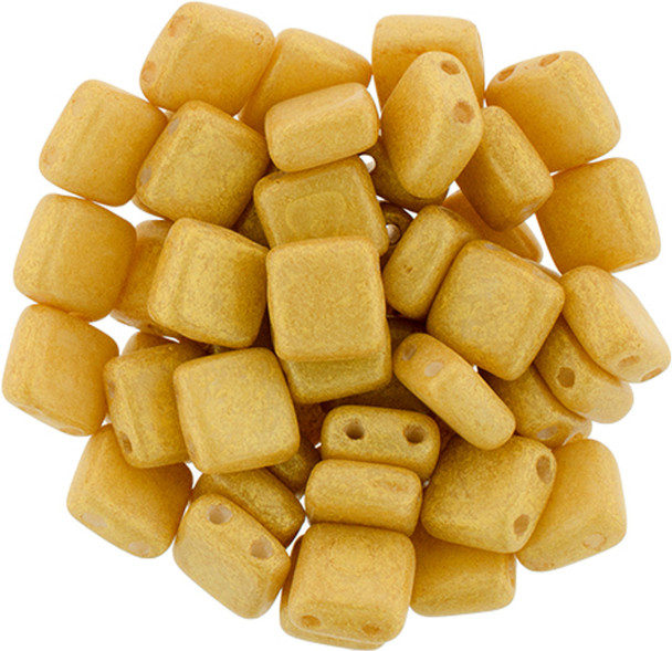 2-Hole TILE Beads 6mm CzechMates PACIFICA GINGER