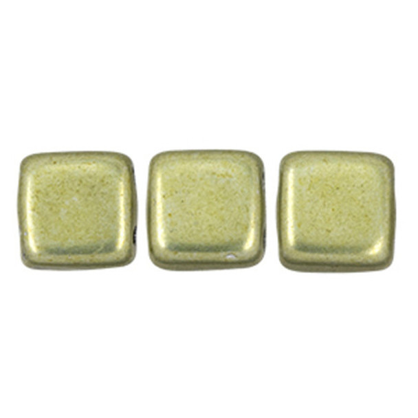 2-Hole TILE Beads 6mm SATURATED METALLIC LIMELIGHT