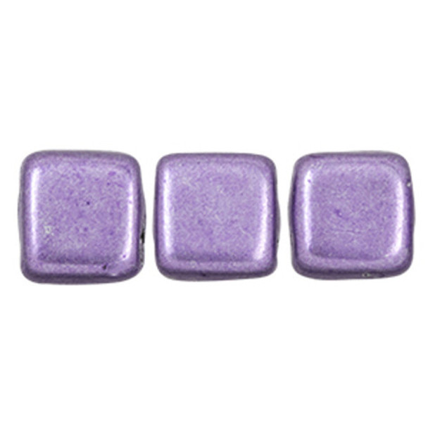 2-Hole TILE Beads 6mm SATURATED METALLIC CROCUS PETAL