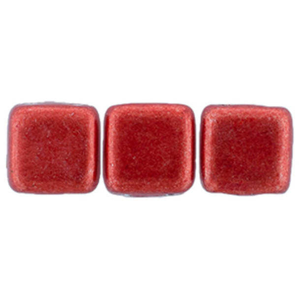 2-Hole TILE Beads 6mm SATURATED METALLIC CHERRY TOMATO