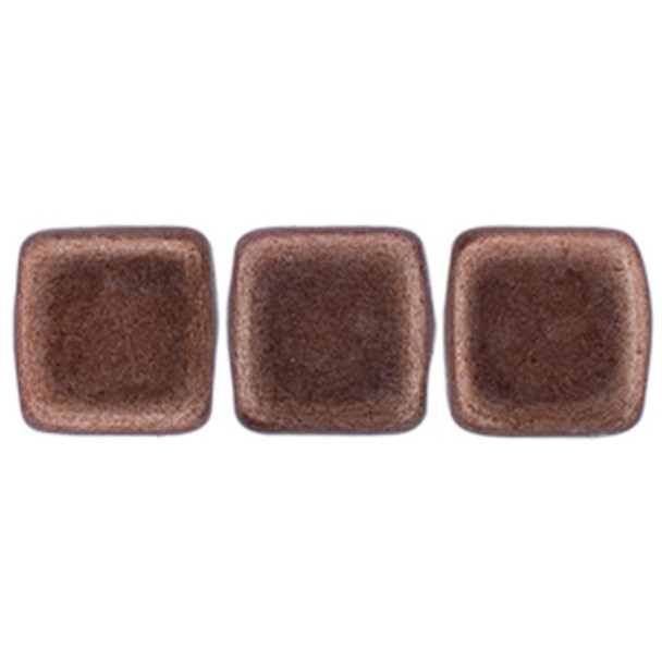 2-Hole TILE Beads 6mm SATURATED METALLIC AUTUMN MAPLE