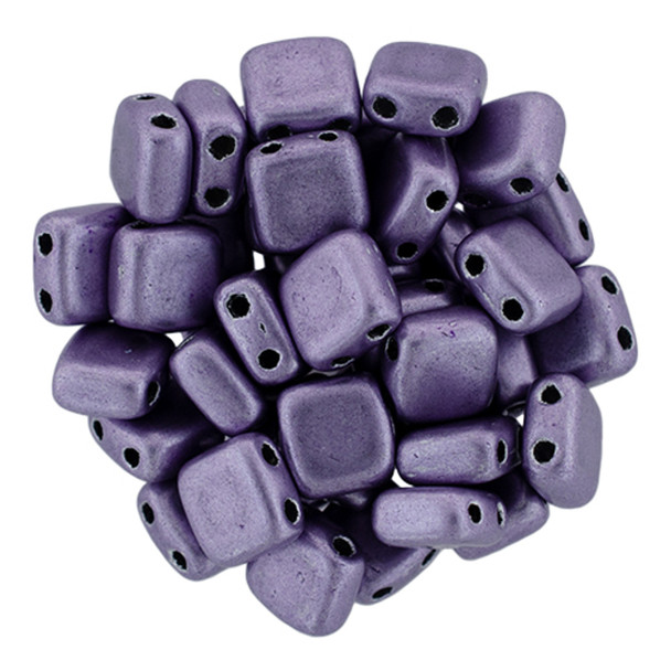 2-Hole TILE Beads 6mm CzechMates SATURATED METALLIC BALLET SLIPPER