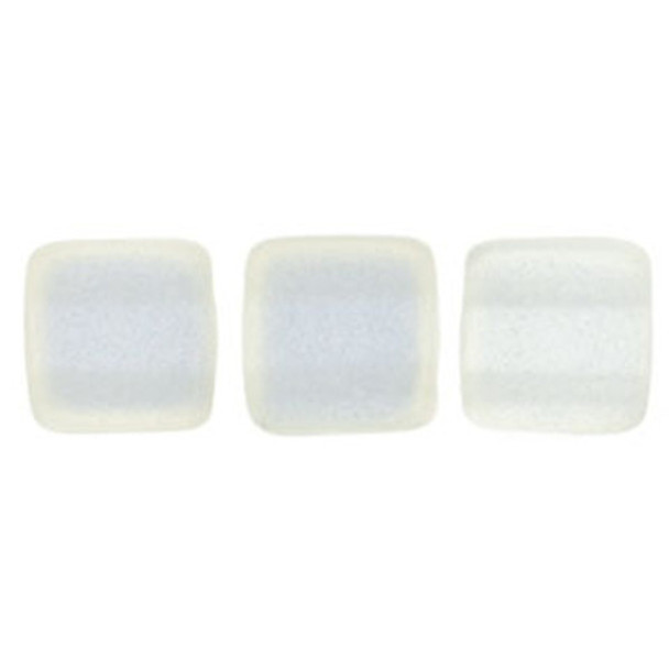 2-Hole TILE Beads 6mm SUEDED GOLD CRYSTAL