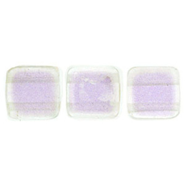 2-Hole TILE Beads 6mm CHROMATIC ORCHID AQUA IRREGULAR FINISH