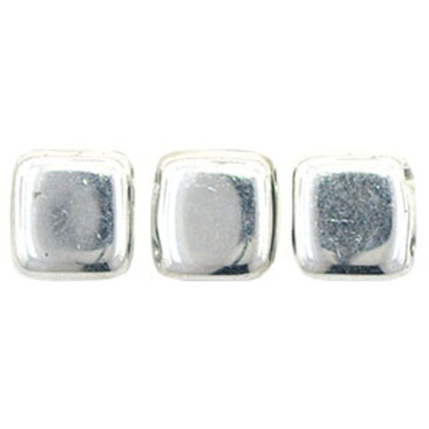 2-Hole TILE Beads 6mm SILVER