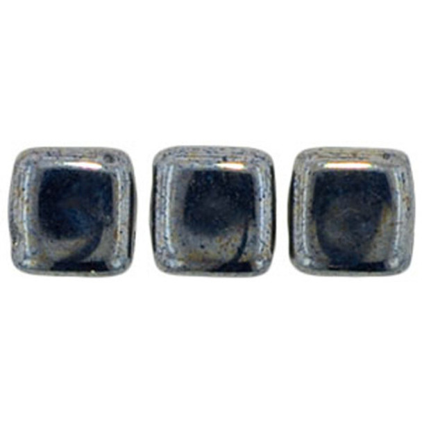 2-Hole TILE Beads 6mm HEMATITE